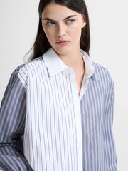 French Connection Cambria Cotton Striped Shirt White/Grey