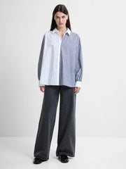 French Connection Cambria Cotton Striped Shirt White/Grey