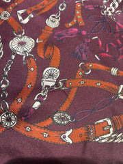 Codello Silk Scarf Red Chain Print