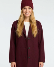 Selected Femme Mary Knit Wool Beanie Burgundy