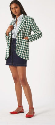 Emme Display Semi-Fitted Check Patterned Tweed Jacket