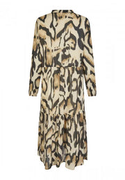 Marc Aurel Midi Leopard Print Dress