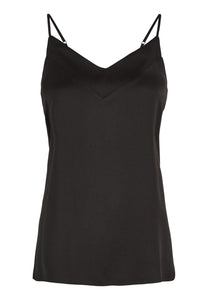 Black Satin Viscose Blend Camisole