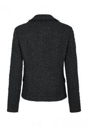 Marc Aurel Black Tweed Blazer With Brooches