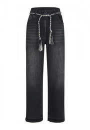 Marc Aurel Black Denim Jeans With Detachable Drawstring