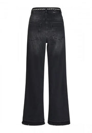 Marc Aurel Black Denim Jeans With Detachable Drawstring