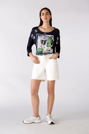 Oui Floral Blouse With Photo Motifs