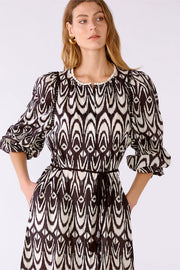 Oui Kleid Printed Midi Dress
